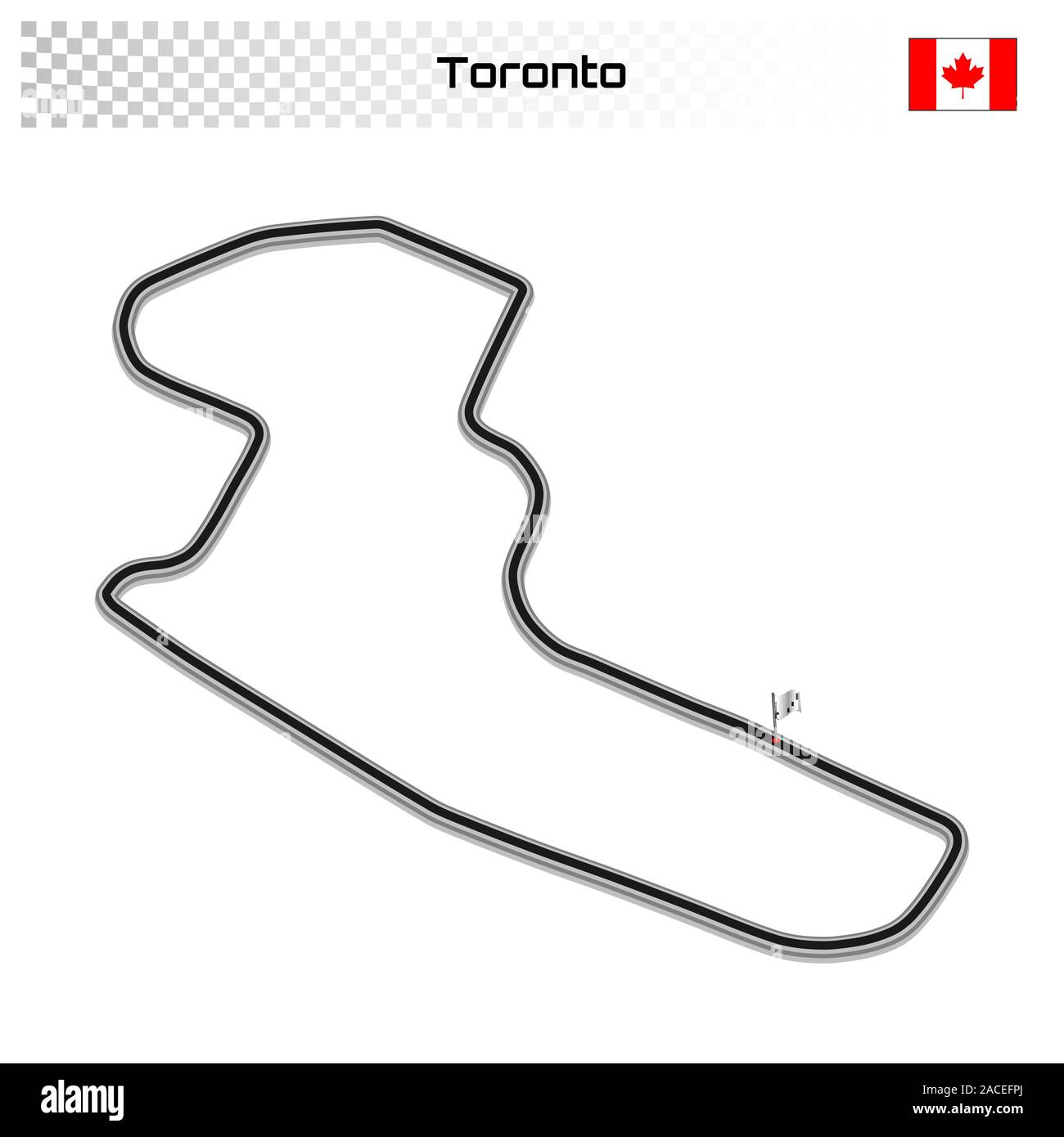 Circuit de Toronto pour le sport automobile et autosport.American grand prix race track. Illustration de Vecteur