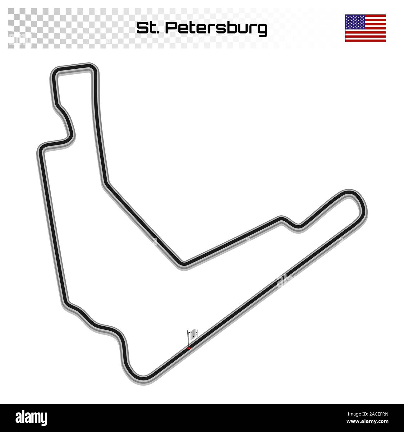 Circuit de Saint-Pétersbourg pour le sport automobile et autosport.American grand prix race track. Illustration de Vecteur