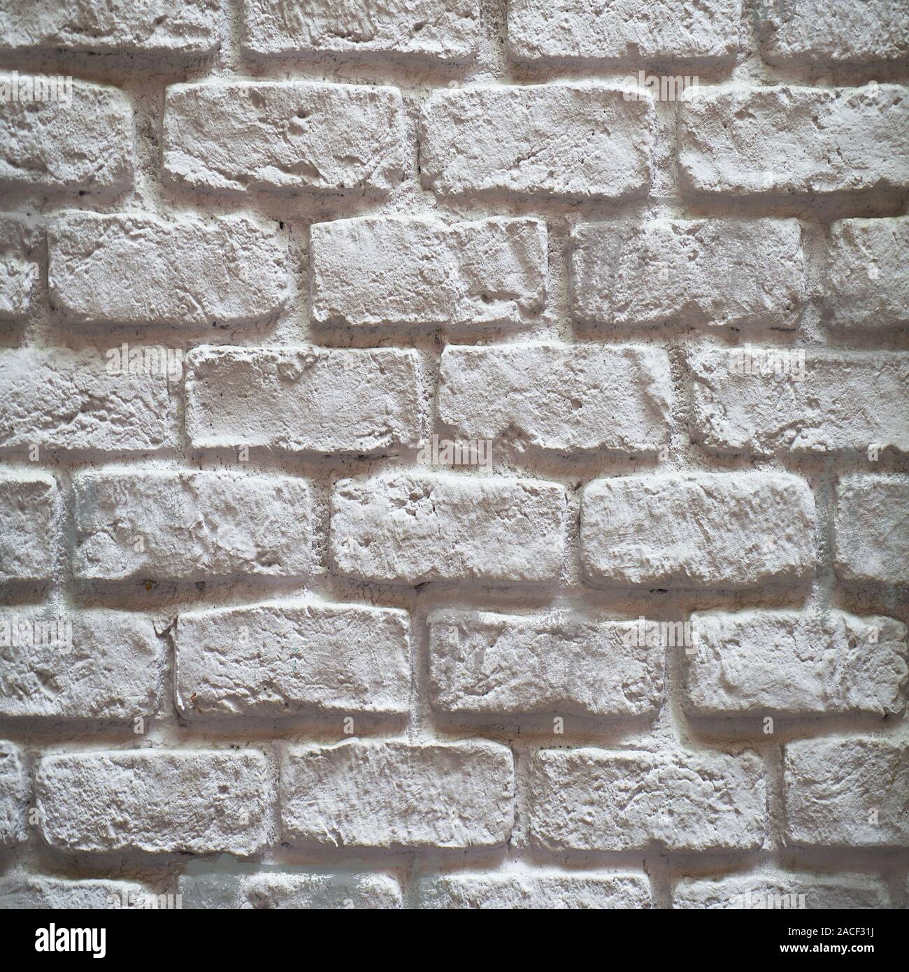 La texture du mur en brique blanche objet dans un 12x12, idéal pour papier numérique et abstrait. Banque D'Images