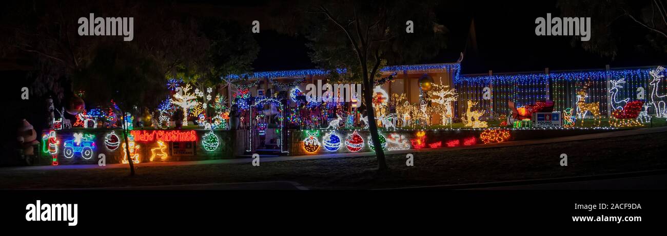 Décorations de Noël, Doreen Panorama, Victoria, Australie Banque D'Images