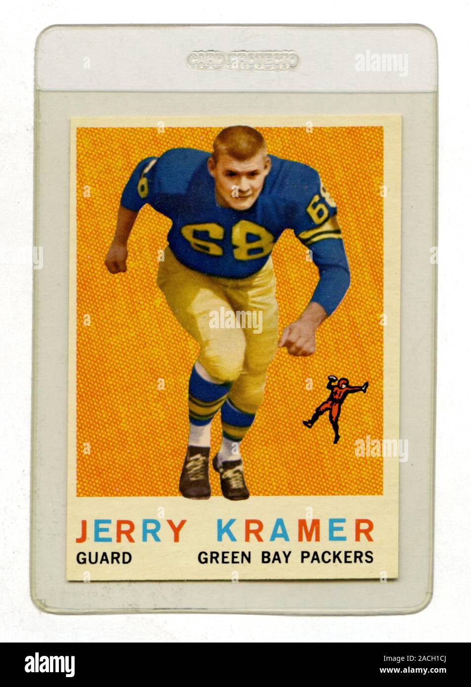 Carte de football classique représentant Jerry Kramer un garde avec les Green Bay Packers émis par Topps en 1959 Banque D'Images
