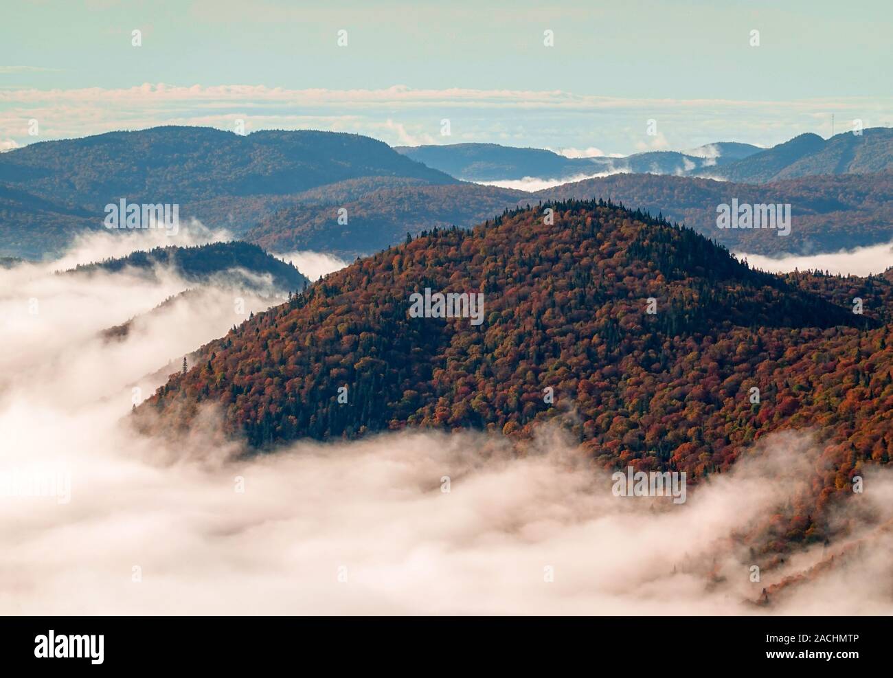 Vue de dessus de montagne en automne Banque D'Images