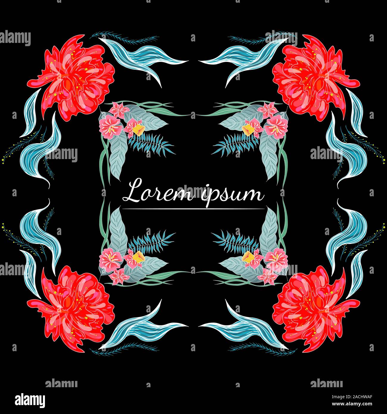 Ensemble de Tropical orchid dessinés à la main, images floral. Illustration du feuillage de la jungle. Jeu Floral. Dessin à la main. Vector collection, isolé. Nous printemps naturel Illustration de Vecteur