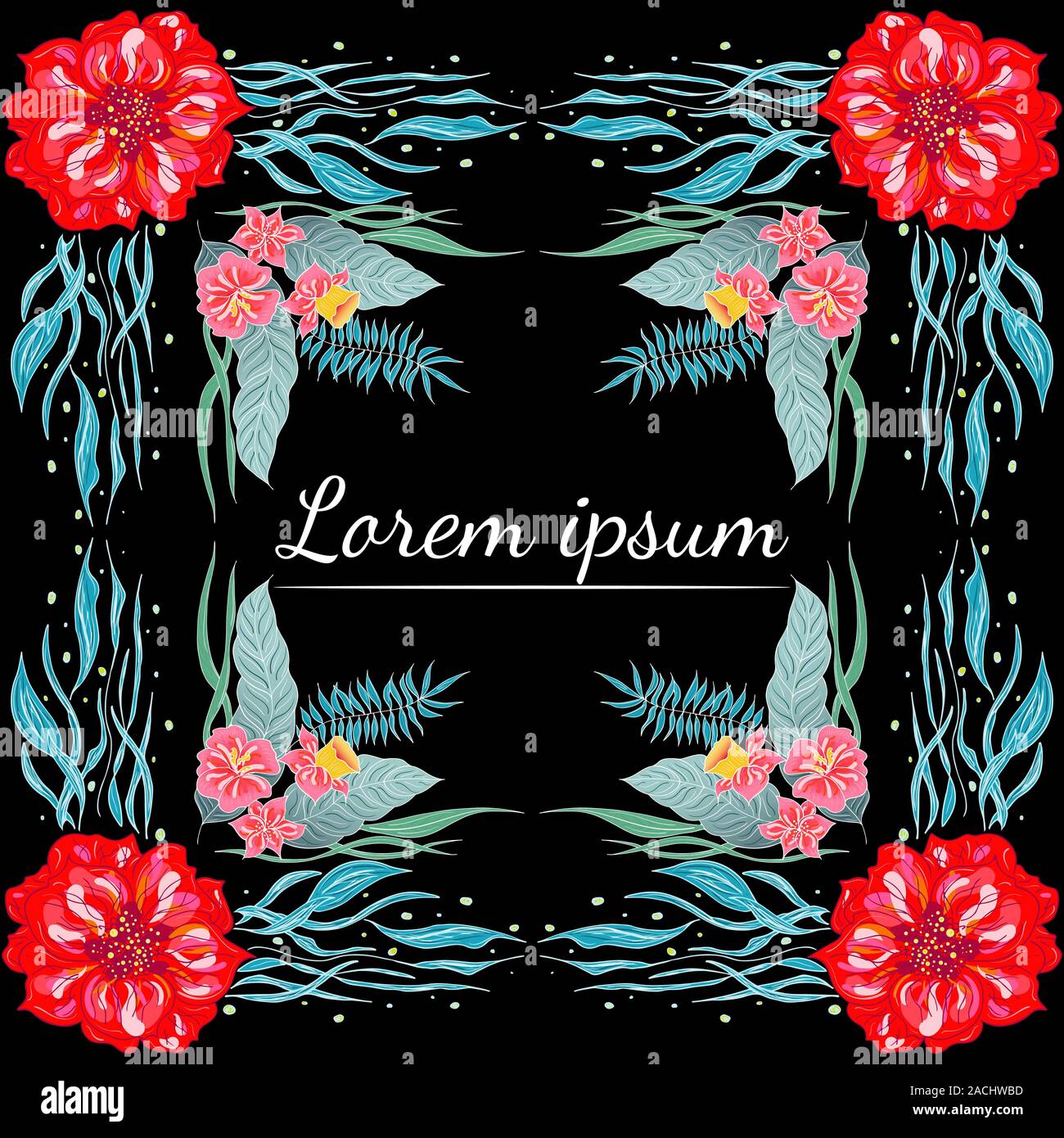 Ensemble de Tropical orchid dessinés à la main, images floral. Illustration du feuillage de la jungle. Jeu Floral. Dessin à la main. Vector collection, isolé. Nous printemps naturel Illustration de Vecteur