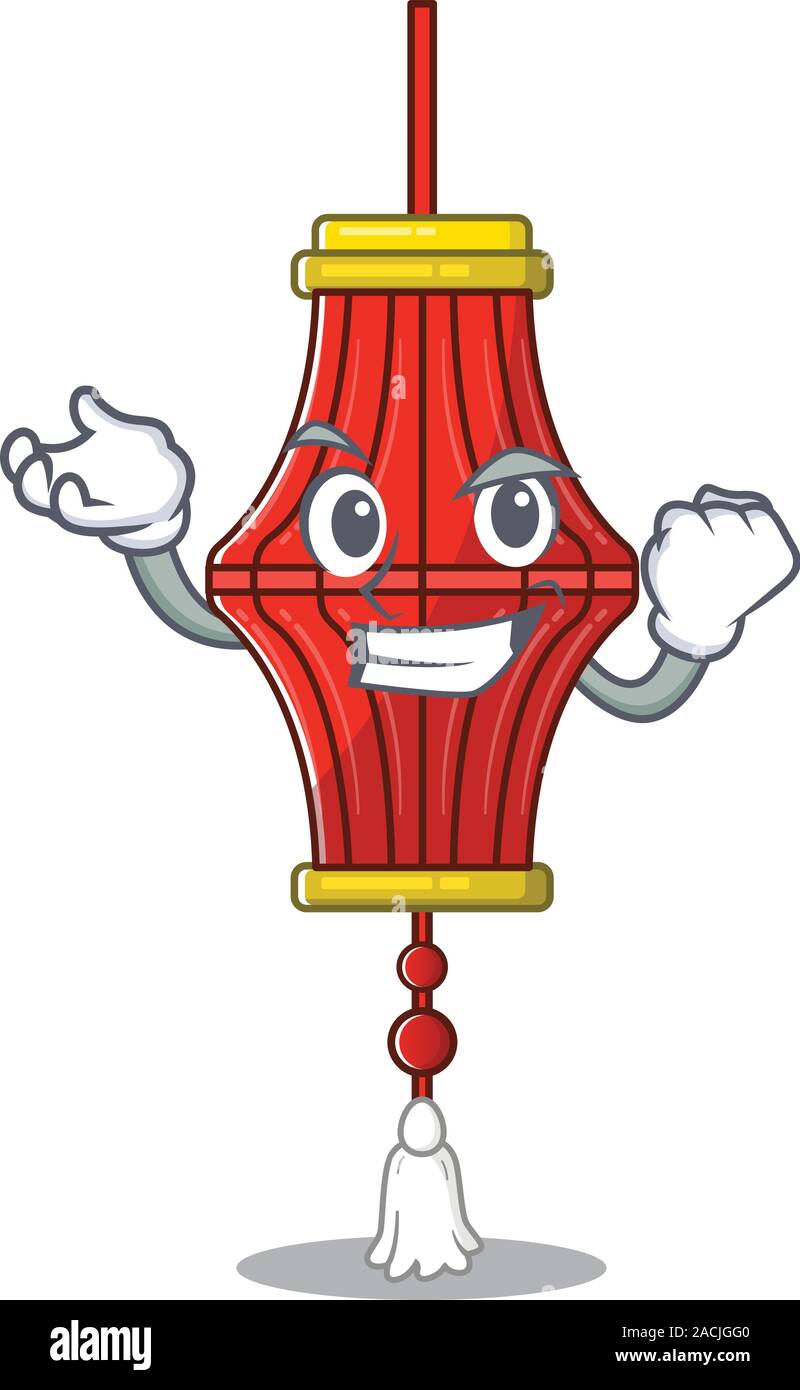 Heureux succès confiance lanternes de papier chinois de style de caractère de dessin animé Illustration de Vecteur