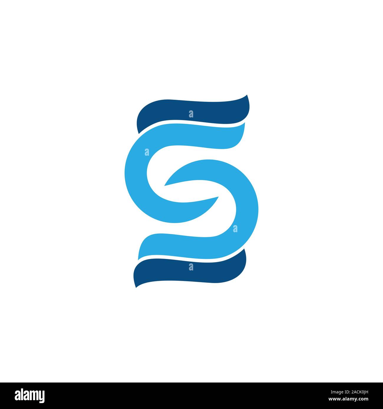 Lettres cs logo vector ondulées courbes liées Illustration de Vecteur