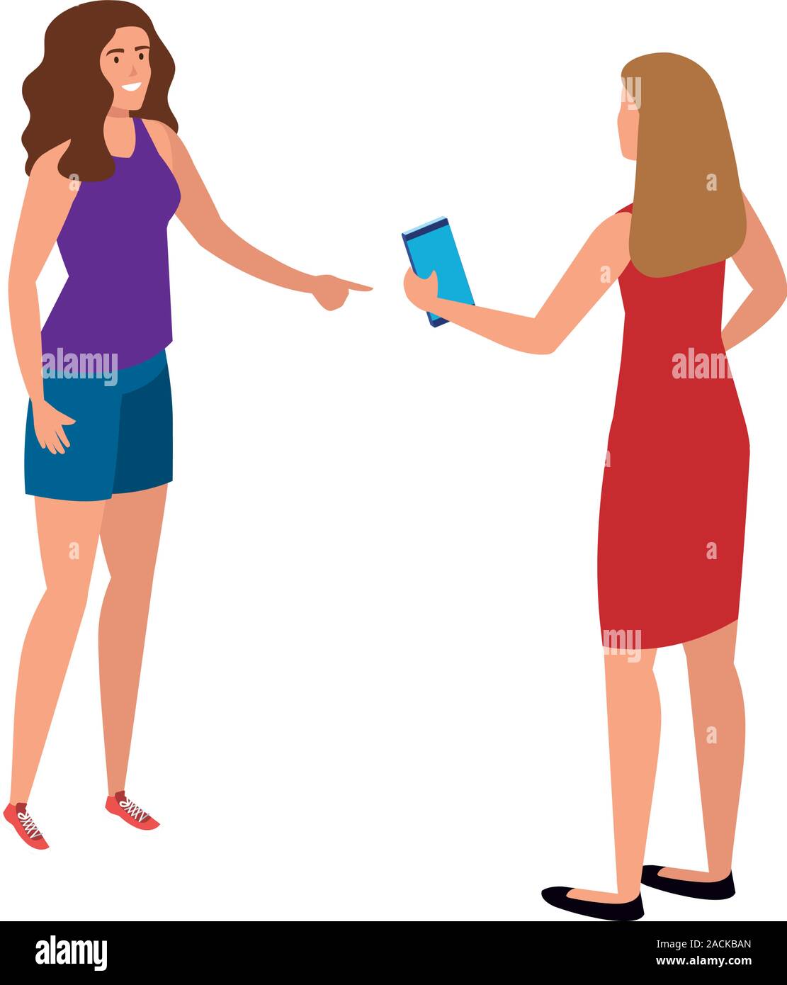 Les femmes isolées avatar avec vecteur conception smartphone Illustration de Vecteur