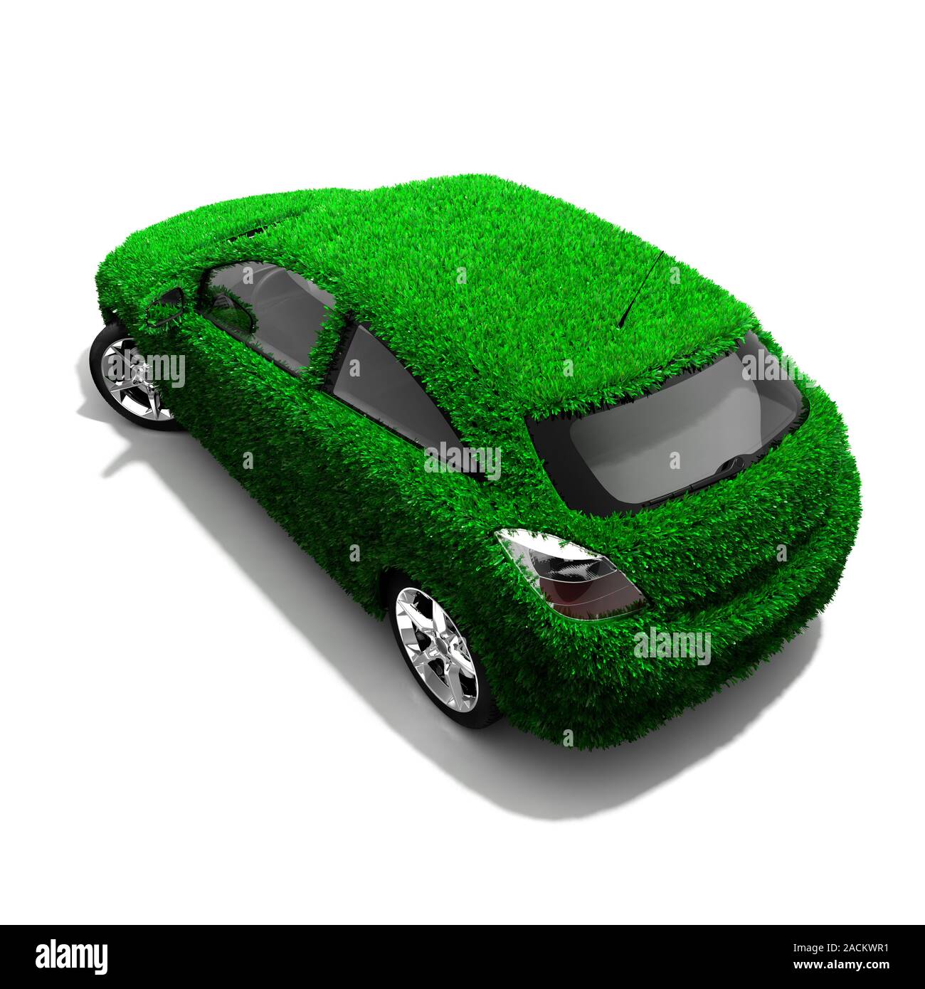 La métaphore de la voiture écologique vert Banque D'Images