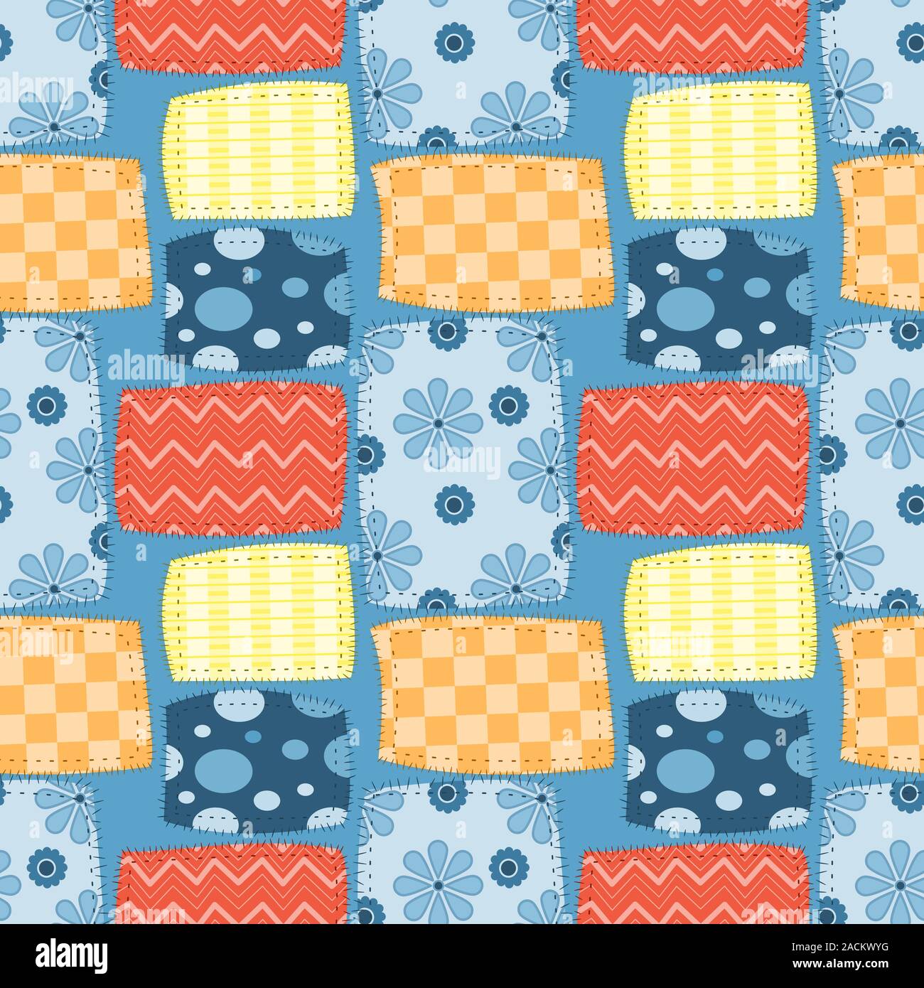 Motif de tissu sans couture patch. Abstract background. vector illustration design plat. Illustration de Vecteur