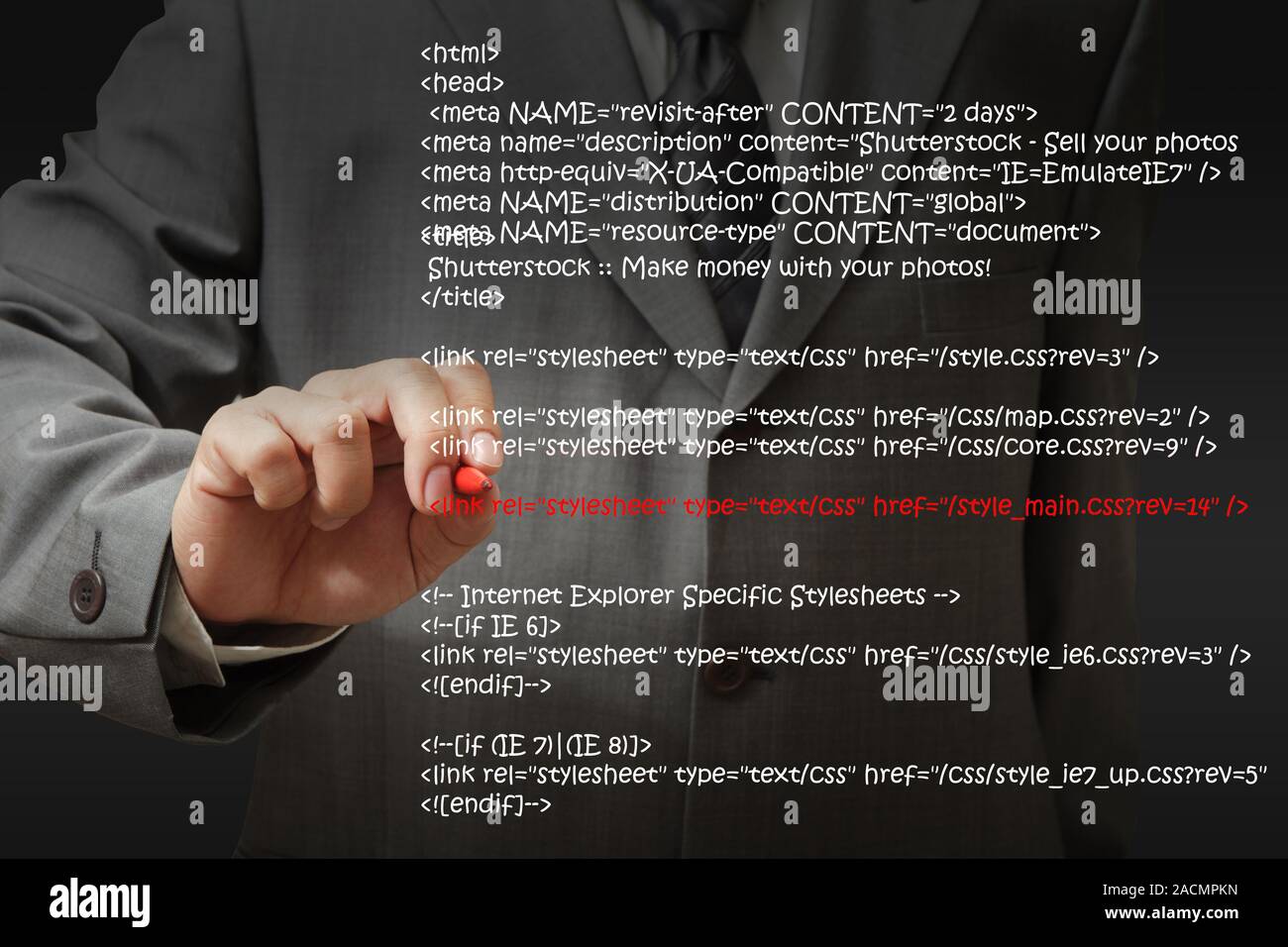 Site Web d'affaires mettant en lumière Script Banque D'Images