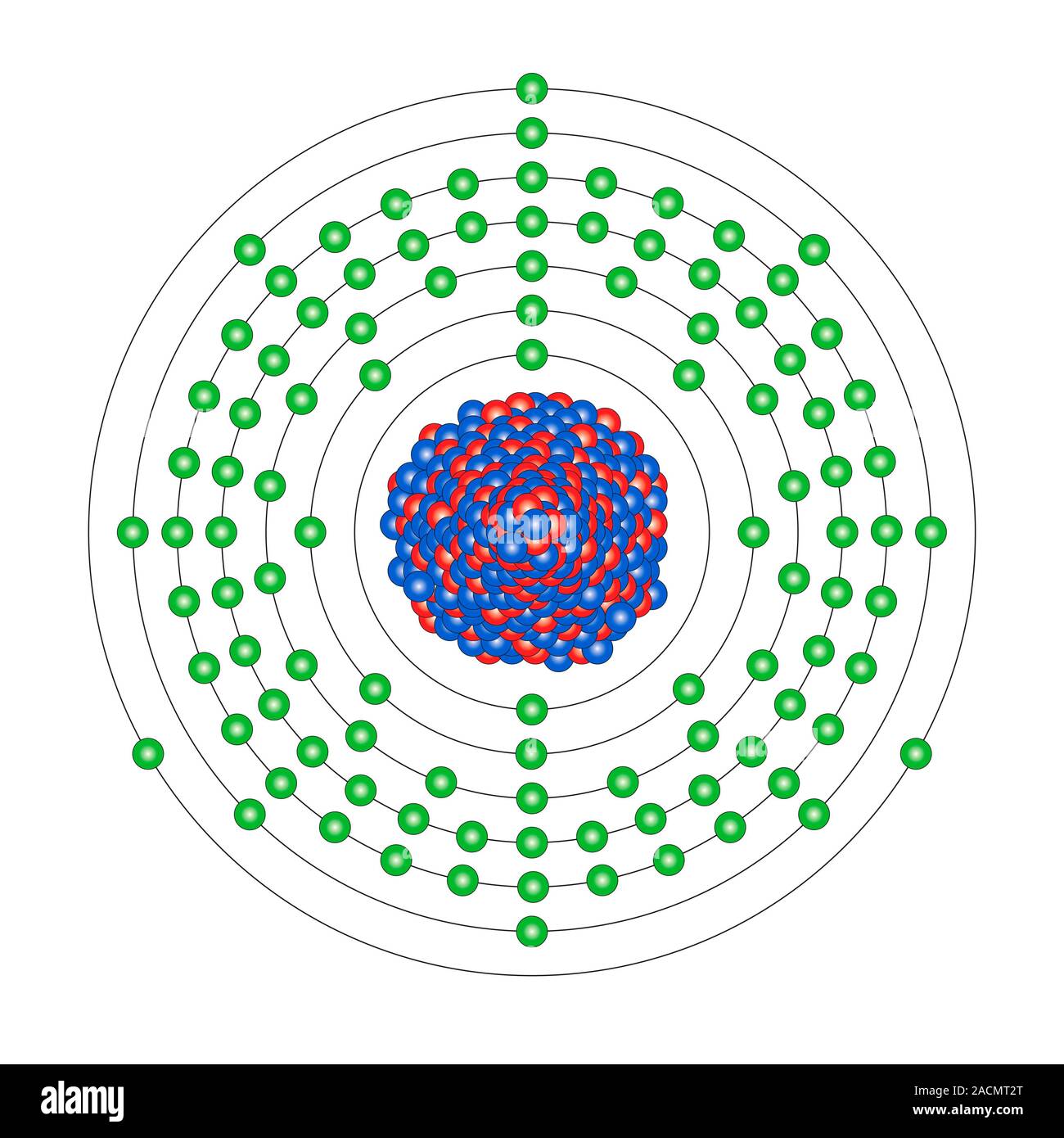 Le lawrencium (Lr). Schéma de la composition nucléaire et configuration électronique d'un atome de lawrencium-261 (numéro atomique : 103), l'un de cet élément' Banque D'Images