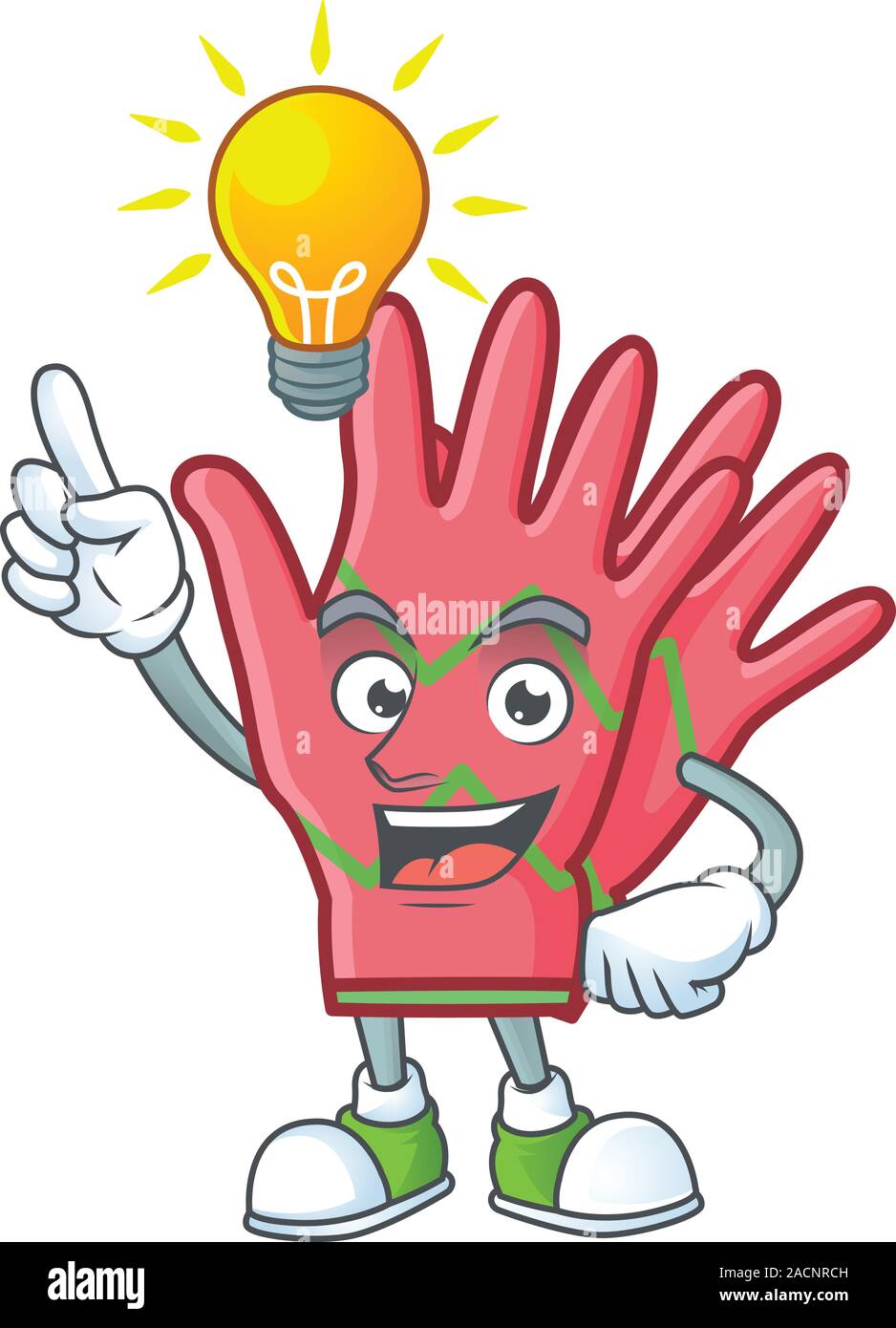 Vous avez une idée de noël cute cartoon style gants sur un Illustration de Vecteur