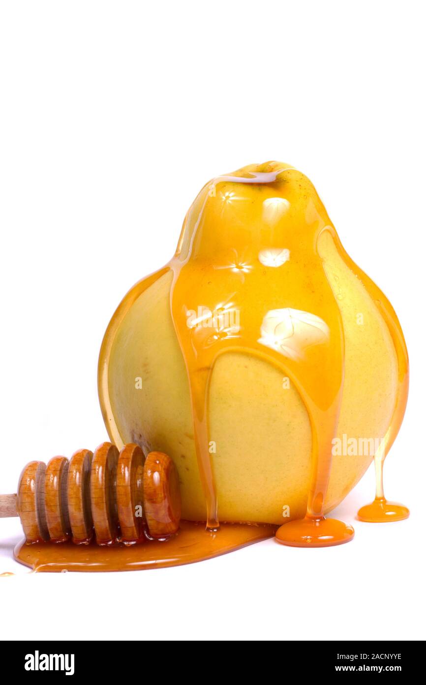 Le coing fruit avec balancier au miel Banque D'Images