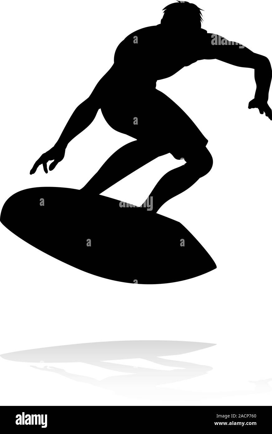 Silhouette surfeur Illustration de Vecteur