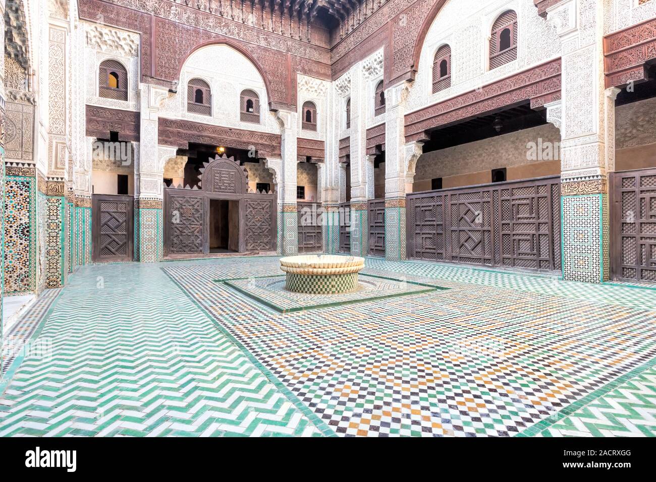 Medersa Bou Inania de Meknès, Koranschule Banque D'Images