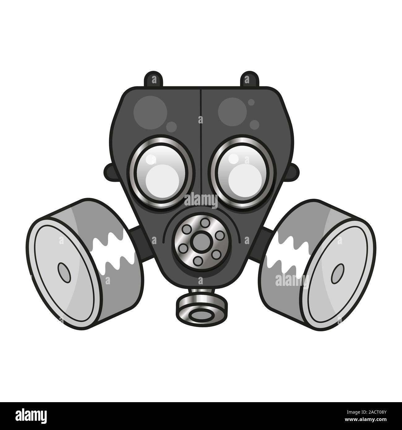 Icône masque à gaz. Attaque chimique. : image vectorielle de stock (libre  de droits) 1679331214