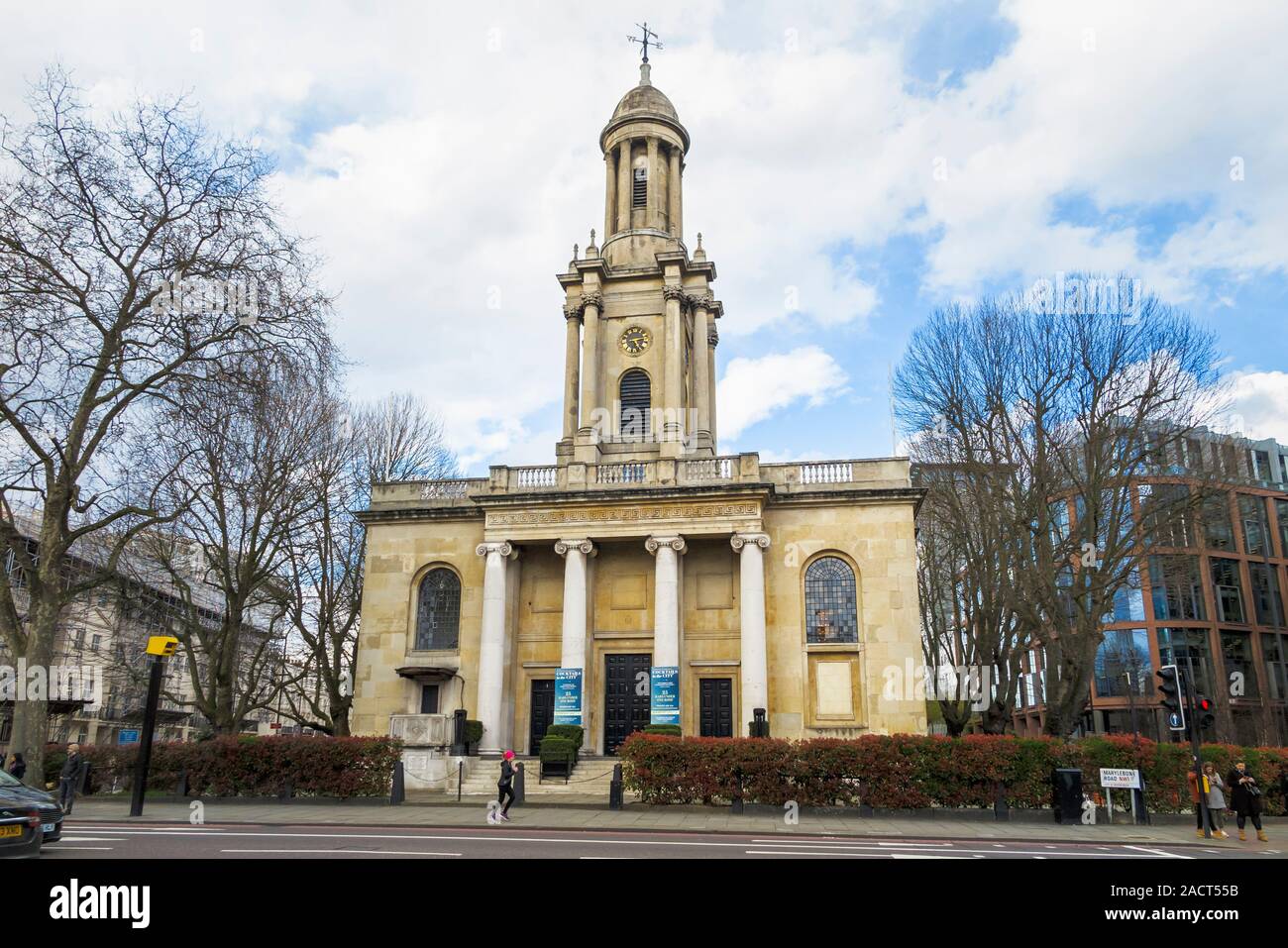 Ancienne église Holy Trinity Anglican, Marylebone Road, Westminster, London NW1, un Waterloo, l'Eglise d'Angleterre, le seul lieu Marylebone Banque D'Images