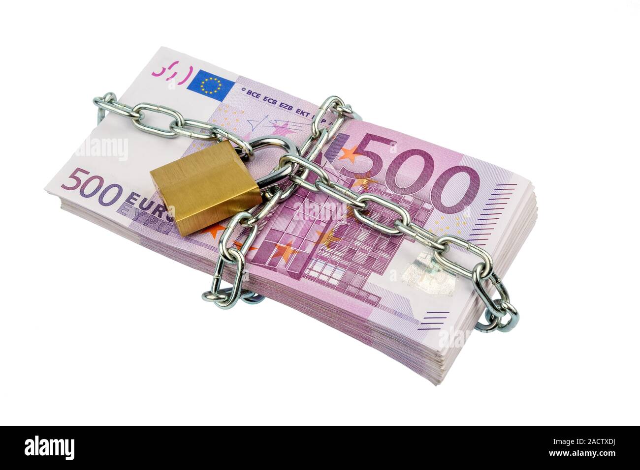 Billets avec chaîne et cadenas Banque D'Images