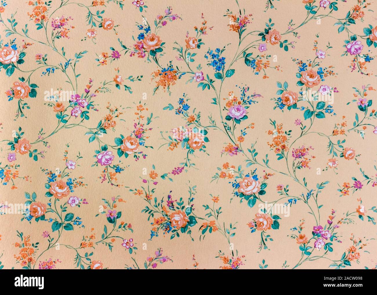 Ancienne rétro papier peint des fleurs, l'arrière-plan, backgroun Banque D'Images
