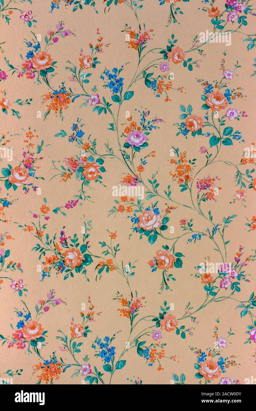 Ancienne rétro papier peint des fleurs, l'arrière-plan, backgroun Banque D'Images