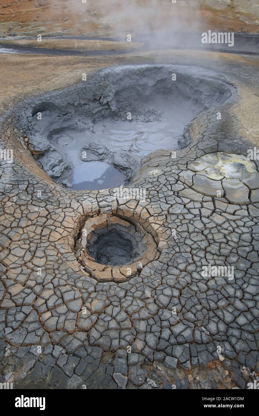 Zone de haute température Hverarönð Námafjall Island Banque D'Images