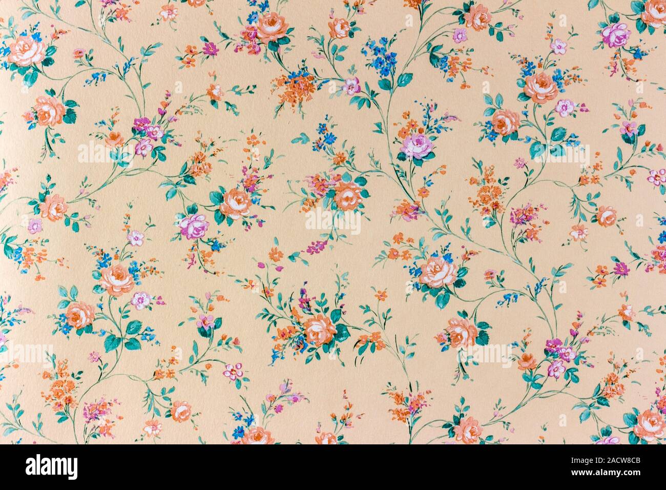 Ancienne rétro papier peint des fleurs, l'arrière-plan, backgroun Banque D'Images