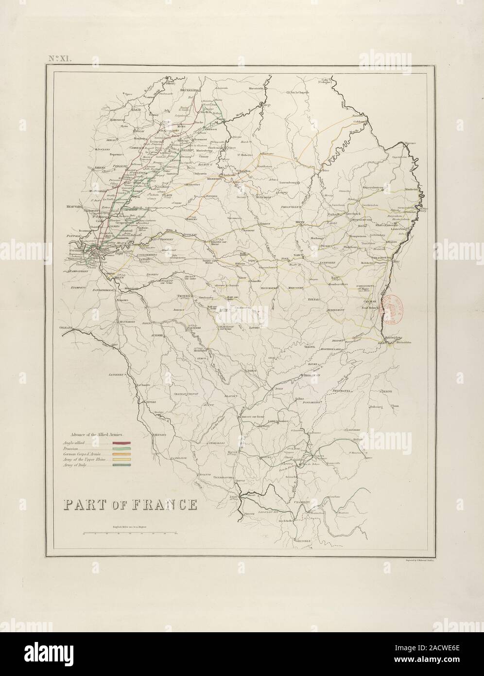 Carte D une Partie De La France Image R alis e Partir D un Atlas 