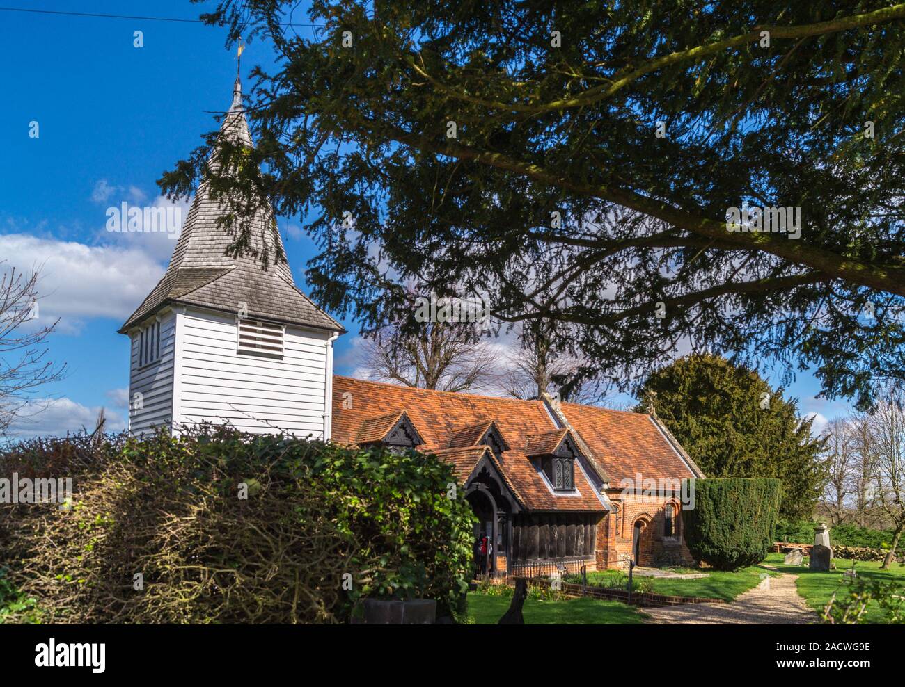 L'église St Andrew's log, Greensted, Essex, Angleterre Banque D'Images