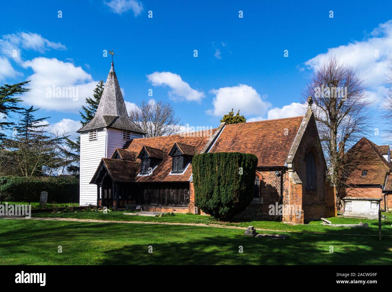 L'église St Andrew's log, Greensted, Essex, Angleterre Banque D'Images