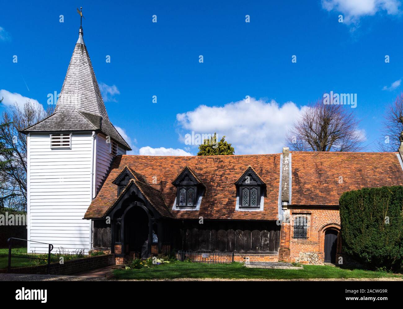 L'église St Andrew's log, Greensted, Essex, Angleterre Banque D'Images