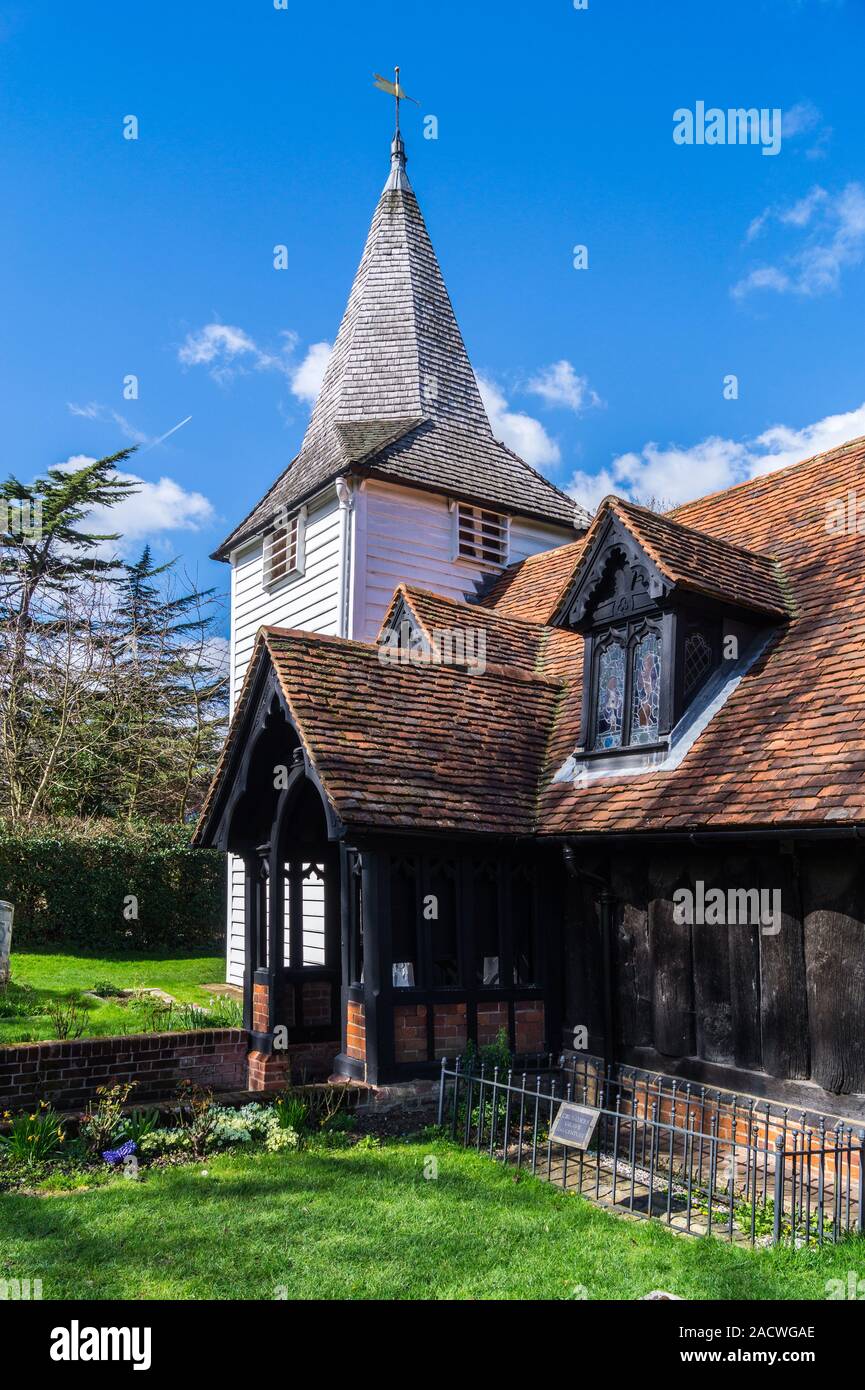 L'église St Andrew's log, Greensted, Essex, Angleterre Banque D'Images