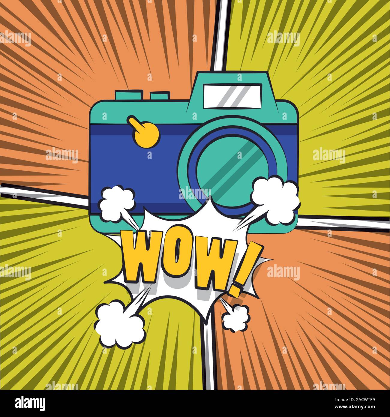 Poster pop art avec style photographique de l'appareil photo Illustration de Vecteur