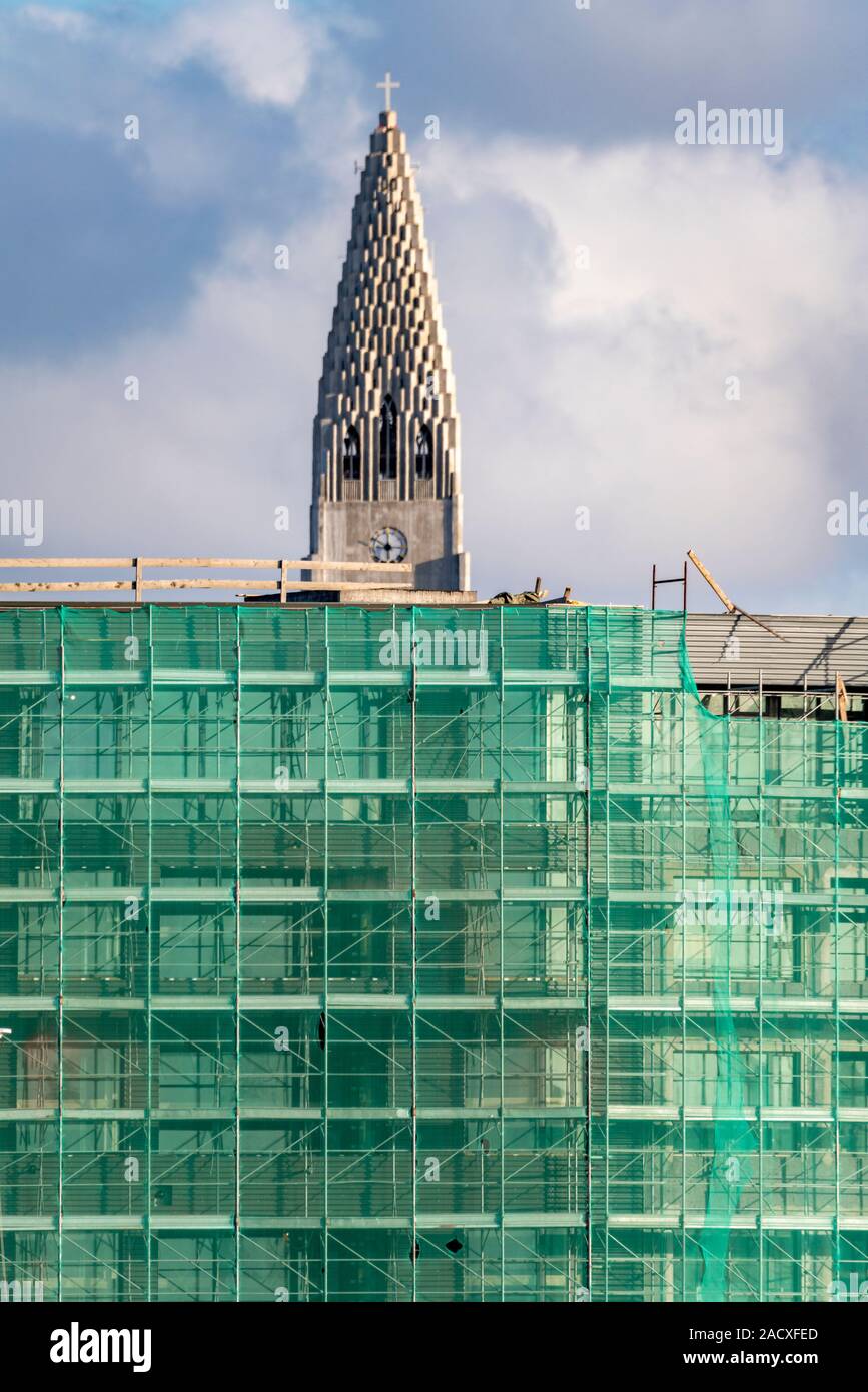 La construction d'un bâtiment, Reykjavik, Islande Banque D'Images