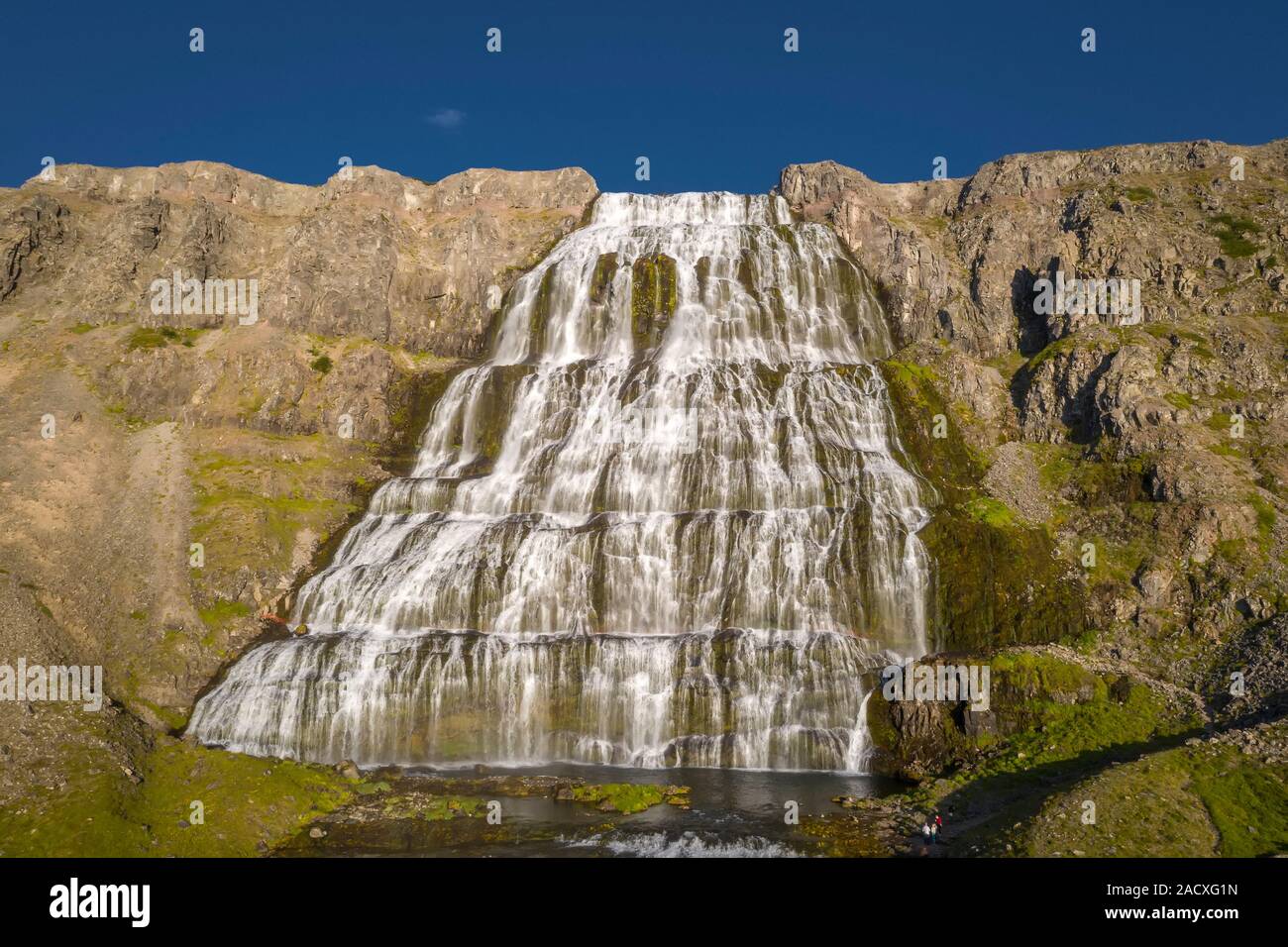 Cascade Dynjandi, Westfjords, Islande Banque D'Images