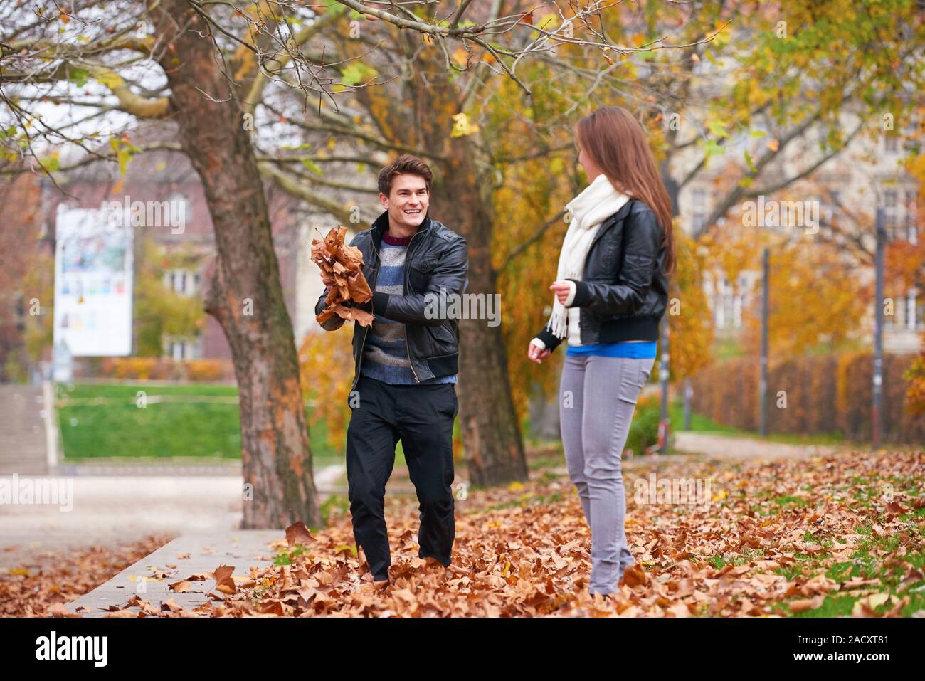 couple automne Banque D'Images