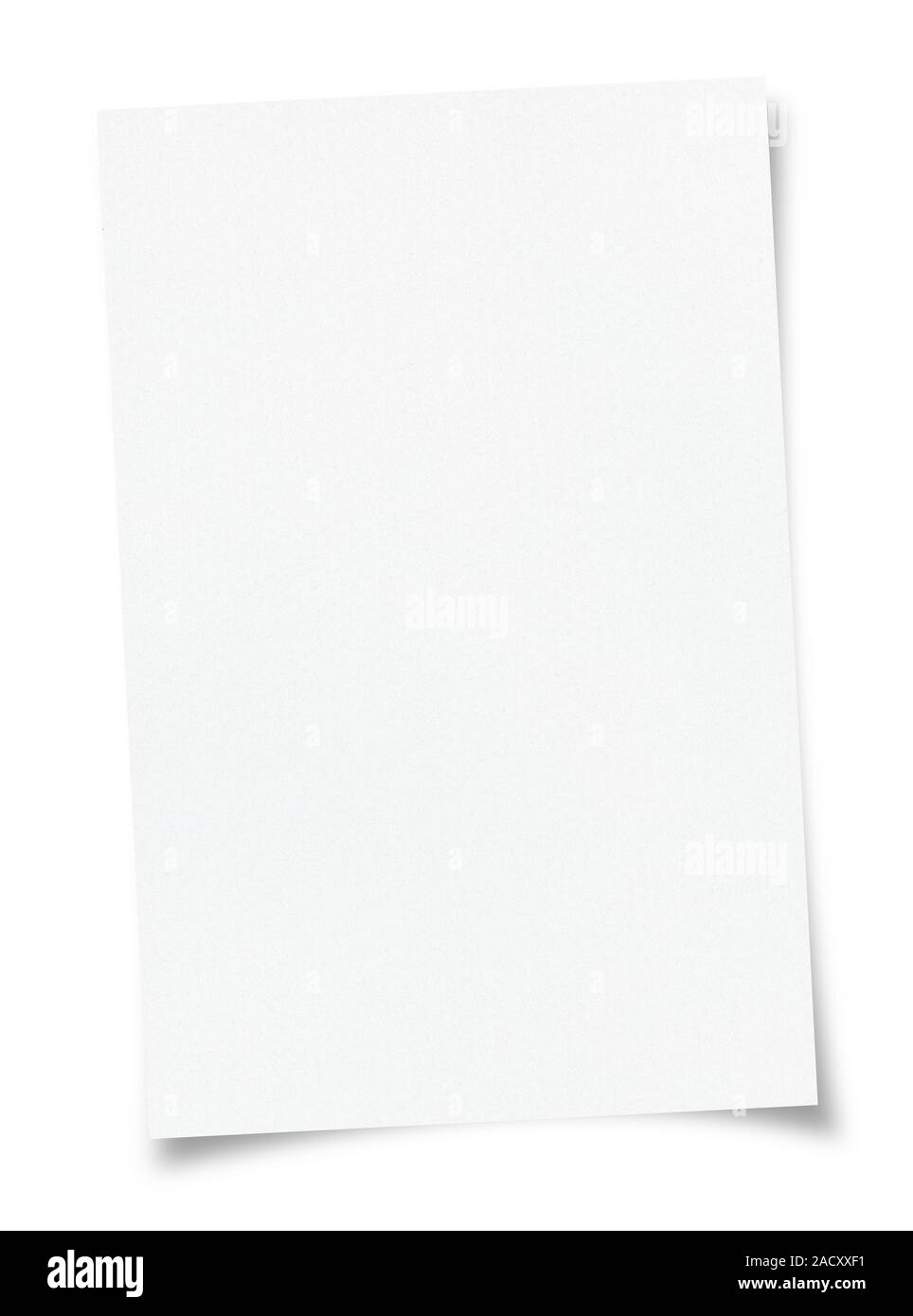 Feuille de papier blanc - 3D illustration isolé sur fond blanc Banque D'Images