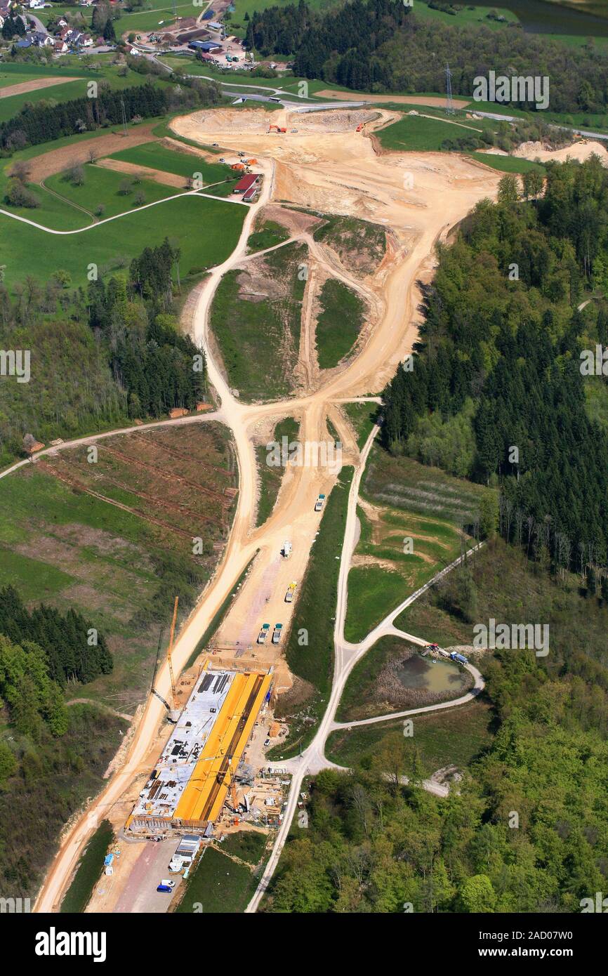 Rheinfelden, chantier de la A98, la construction du pont routier et de l'air froid Banque D'Images