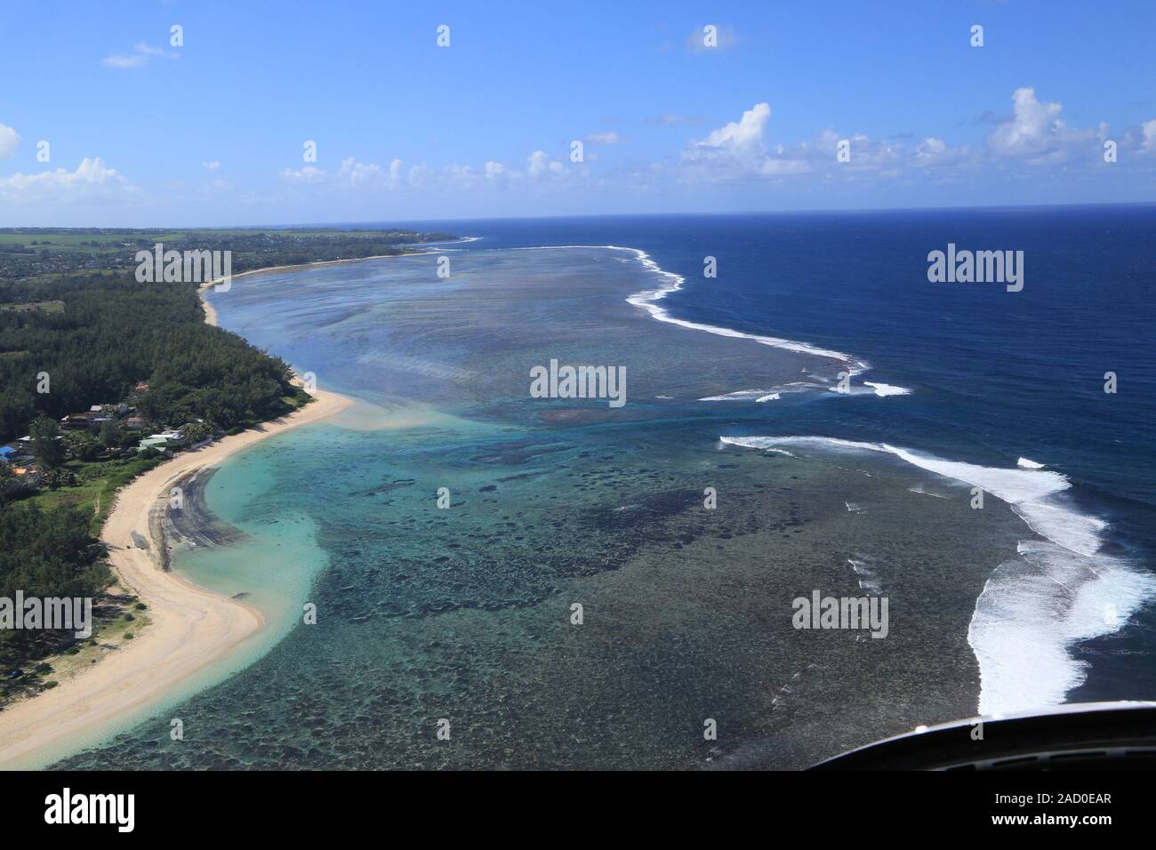 L'île Maurice, côte sud avec lagon à l'Océan Indien Banque D'Images