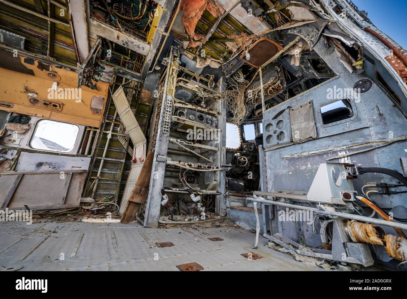 Platanes-US Navy Douglas DC-3, Avion Hnjotur Museum, l'Islande, Fjords de l'Ouest Banque D'Images