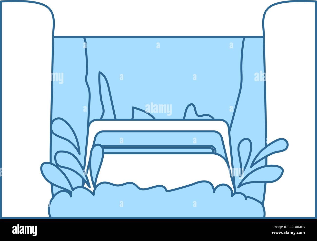 L'icône de l'eau en bateau. Fine ligne de remplissage bleu avec Design. Vector Illustration. Illustration de Vecteur