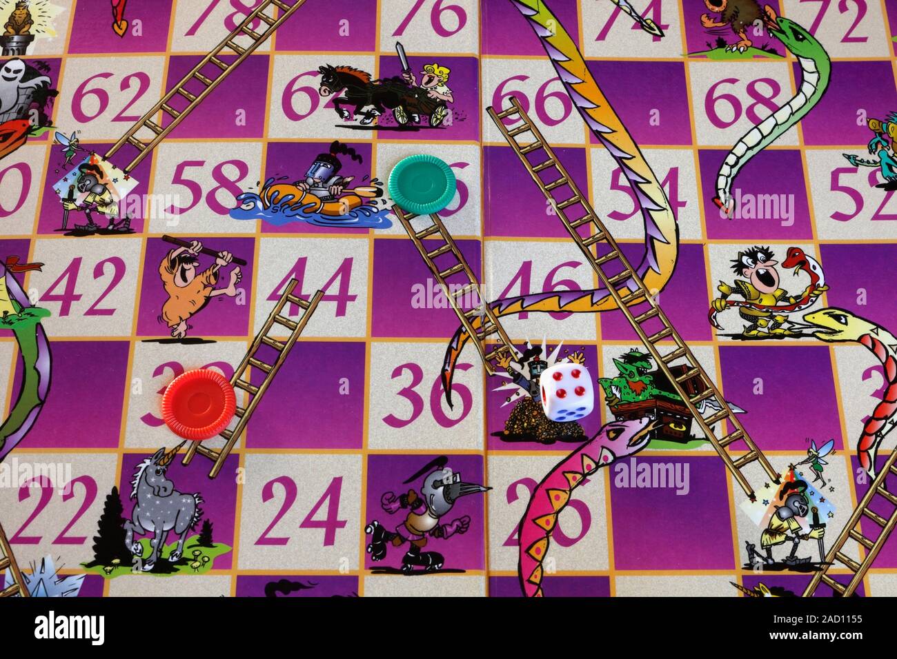 Jeu de serpents et échelles Banque D'Images