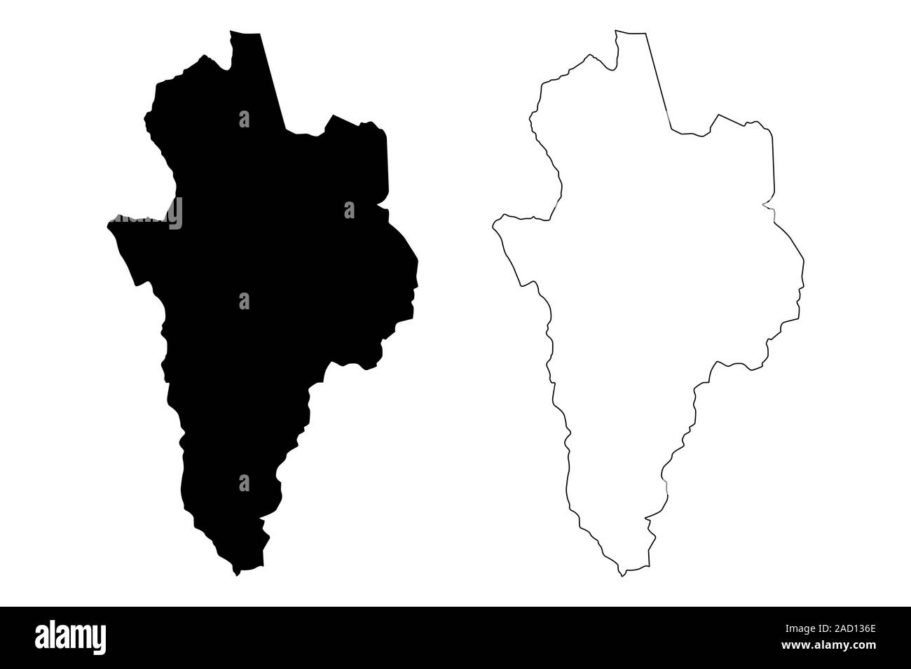 Korçë Comté (République d'Albanie) map vector illustration, scribble sketch carte Korçë Illustration de Vecteur