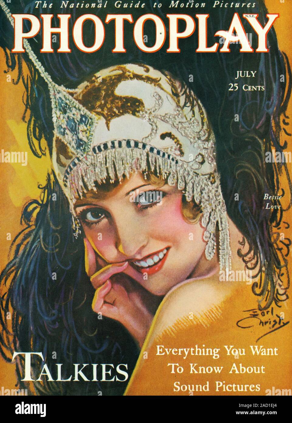 Bessie Love, Portrait publicitaire, couvrir de Photoplay Magazine, juillet 1929 Banque D'Images