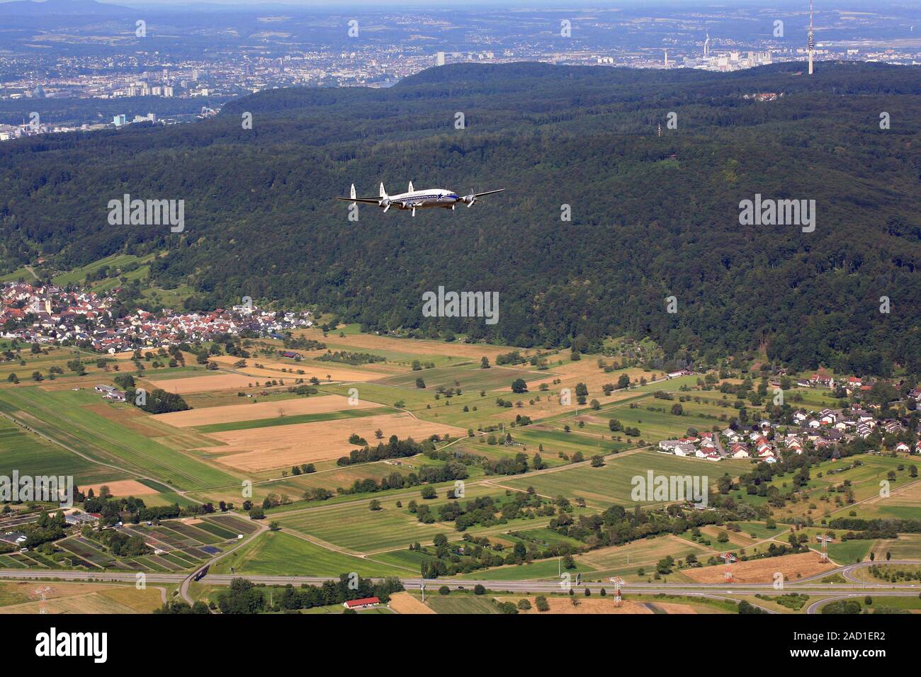 Super Constellation avion HB-RSC minuterie froid, Rheinfelden-Herten Banque D'Images