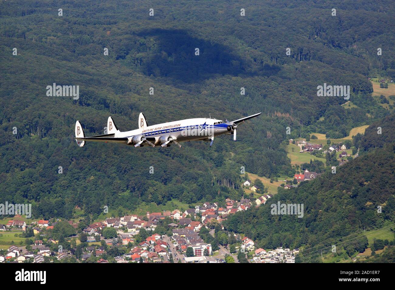 Super Constellation avion HB-RSC minuterie froid, Rheinfelden-Degerfelden Banque D'Images