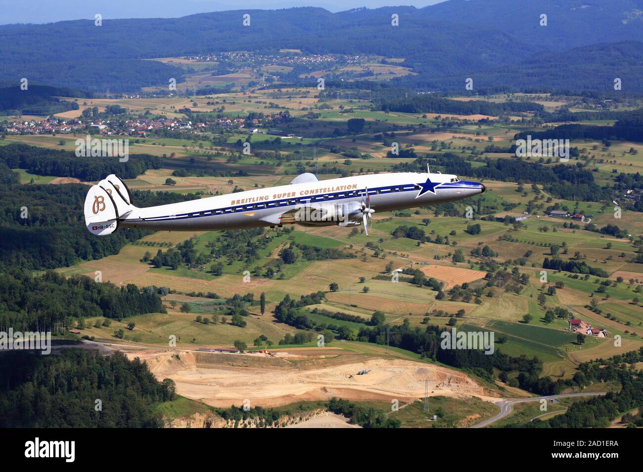 Or l'avion Super Constellation Chronomètre HB-RSC, Rheinfelden Banque D'Images