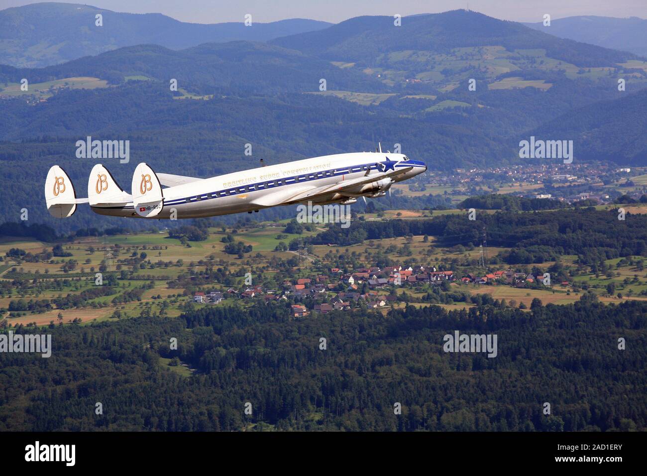 Aircraftoldtimer Super Constellation HB-RSC, Forêt-Noire Banque D'Images