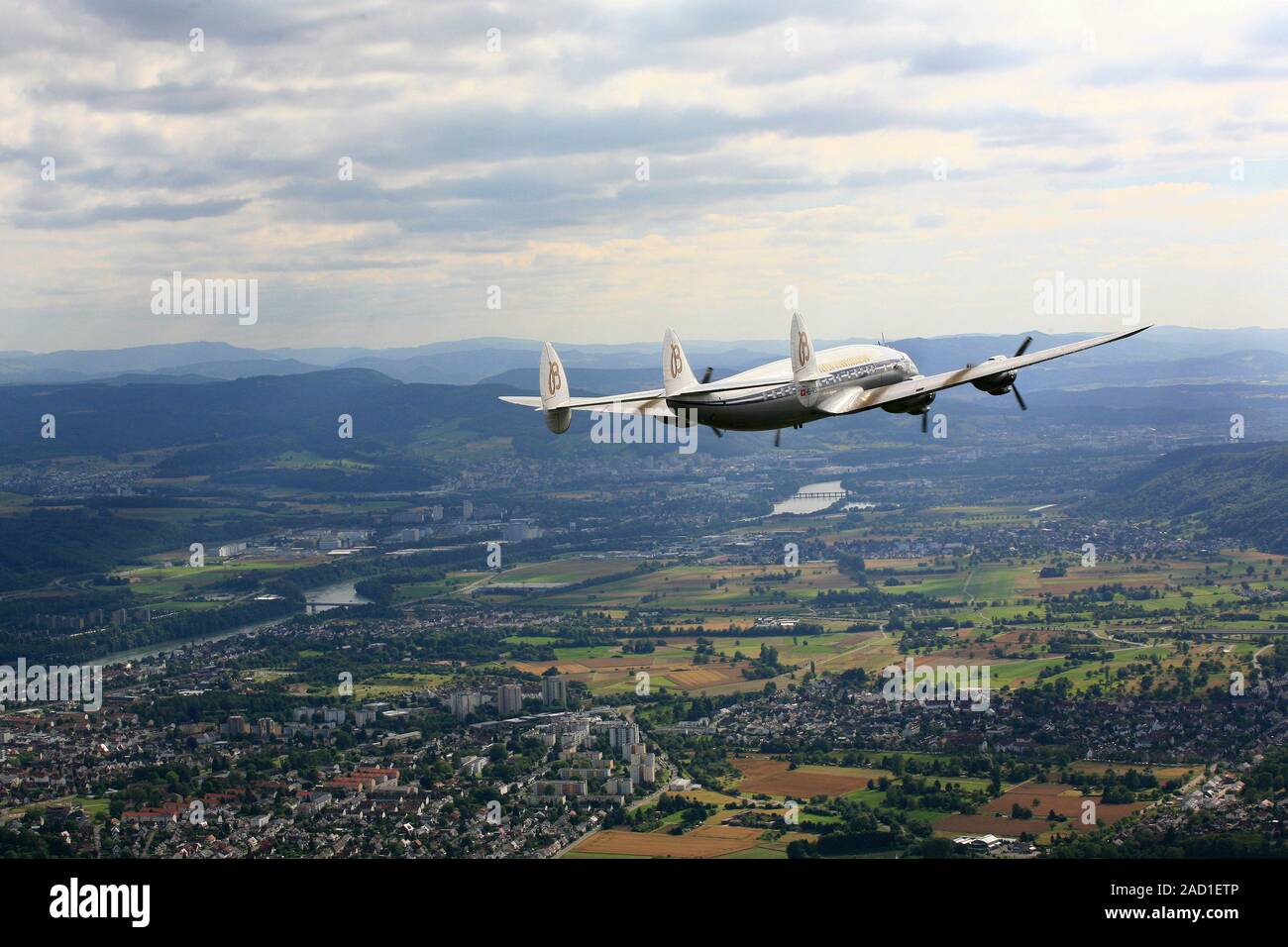 Or l'avion Super Constellation Chronomètre HB-RSC, Rheinfelden Banque D'Images