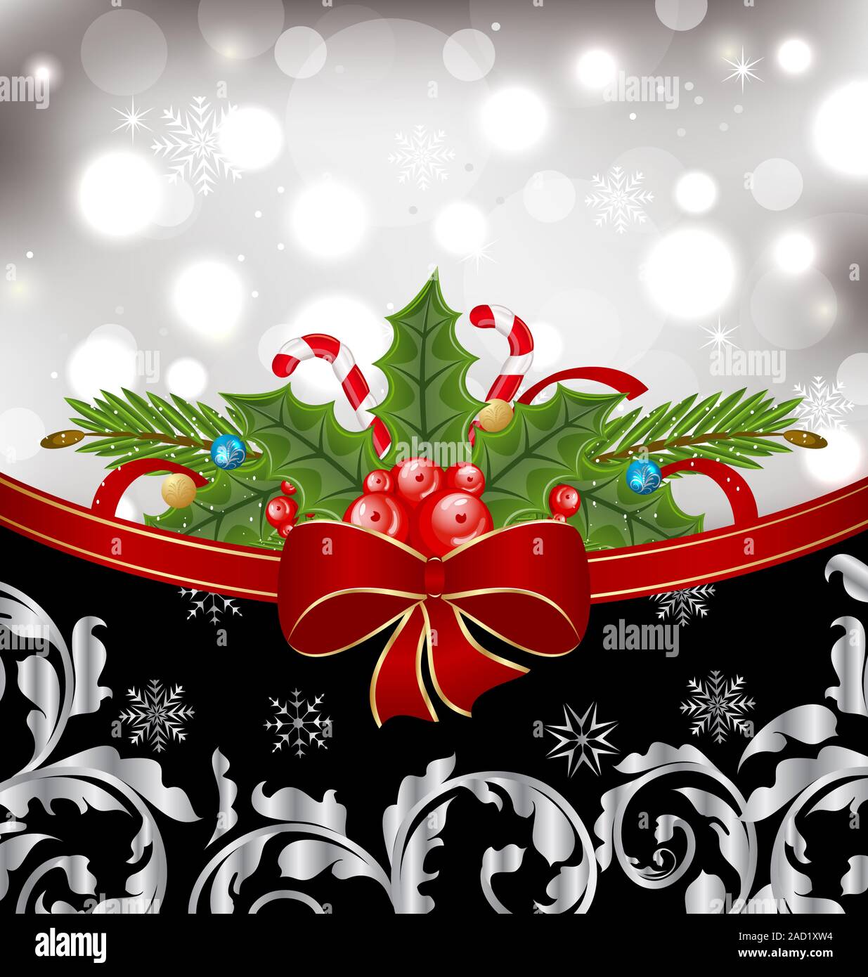 Emballage de noël ornement brillant, éléments de conception Banque D'Images