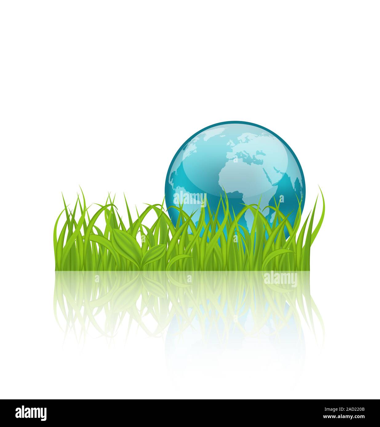 Concept vert écologie historique avec l'herbe et de la terre Banque D'Images